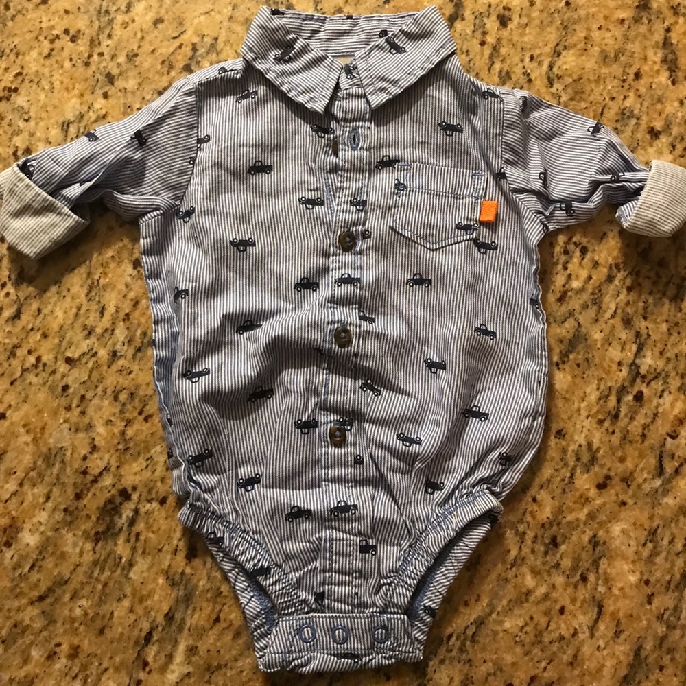 Collared button up infant onesie
